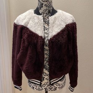 Nike faux fur clock block bomber jacket - NWT